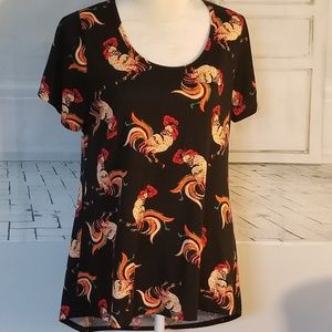 LuLaRoe Simply Comfortable Rooster design T-shirt
